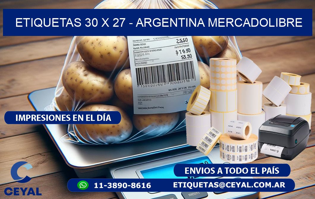 ETIQUETAS 30 x 27 - ARGENTINA MERCADOLIBRE