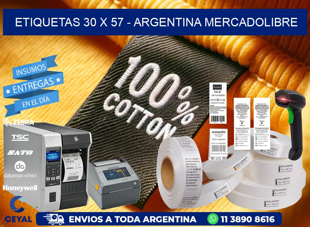 ETIQUETAS 30 x 57 - ARGENTINA MERCADOLIBRE