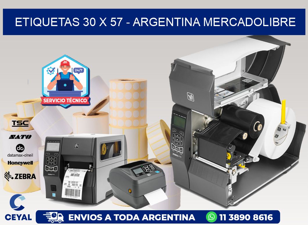 ETIQUETAS 30 x 57 - ARGENTINA MERCADOLIBRE