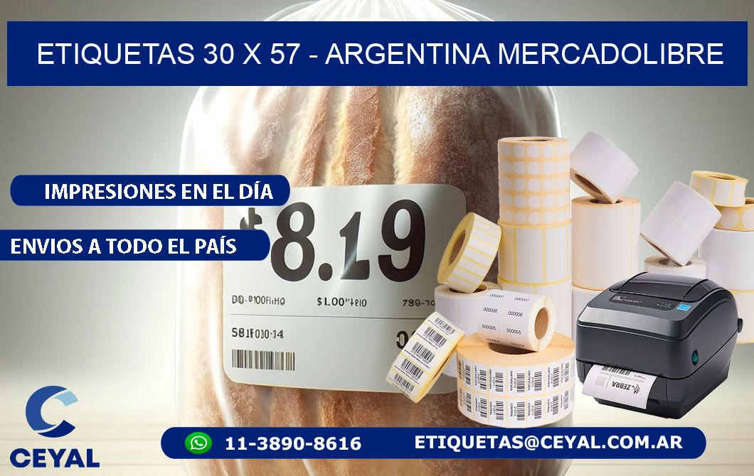 ETIQUETAS 30 x 57 - ARGENTINA MERCADOLIBRE