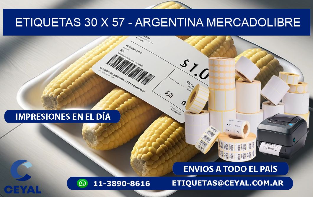 ETIQUETAS 30 x 57 - ARGENTINA MERCADOLIBRE