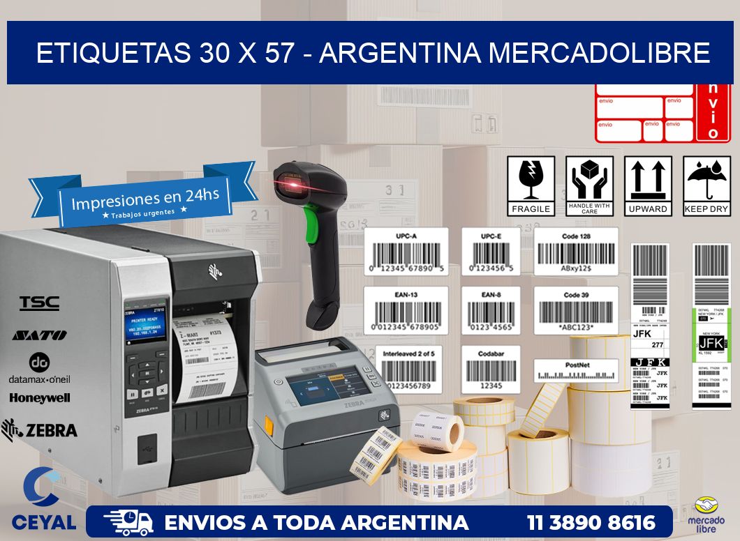 ETIQUETAS 30 x 57 – ARGENTINA MERCADOLIBRE