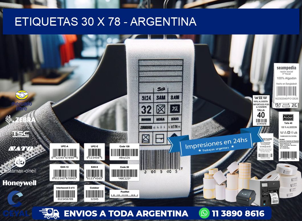 ETIQUETAS 30 x 78 - ARGENTINA