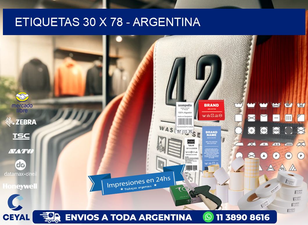 ETIQUETAS 30 x 78 - ARGENTINA