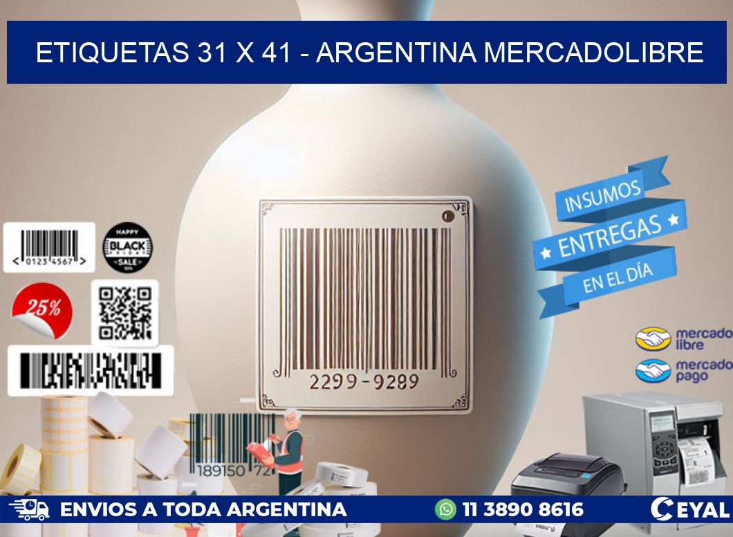 ETIQUETAS 31 x 41 - ARGENTINA MERCADOLIBRE