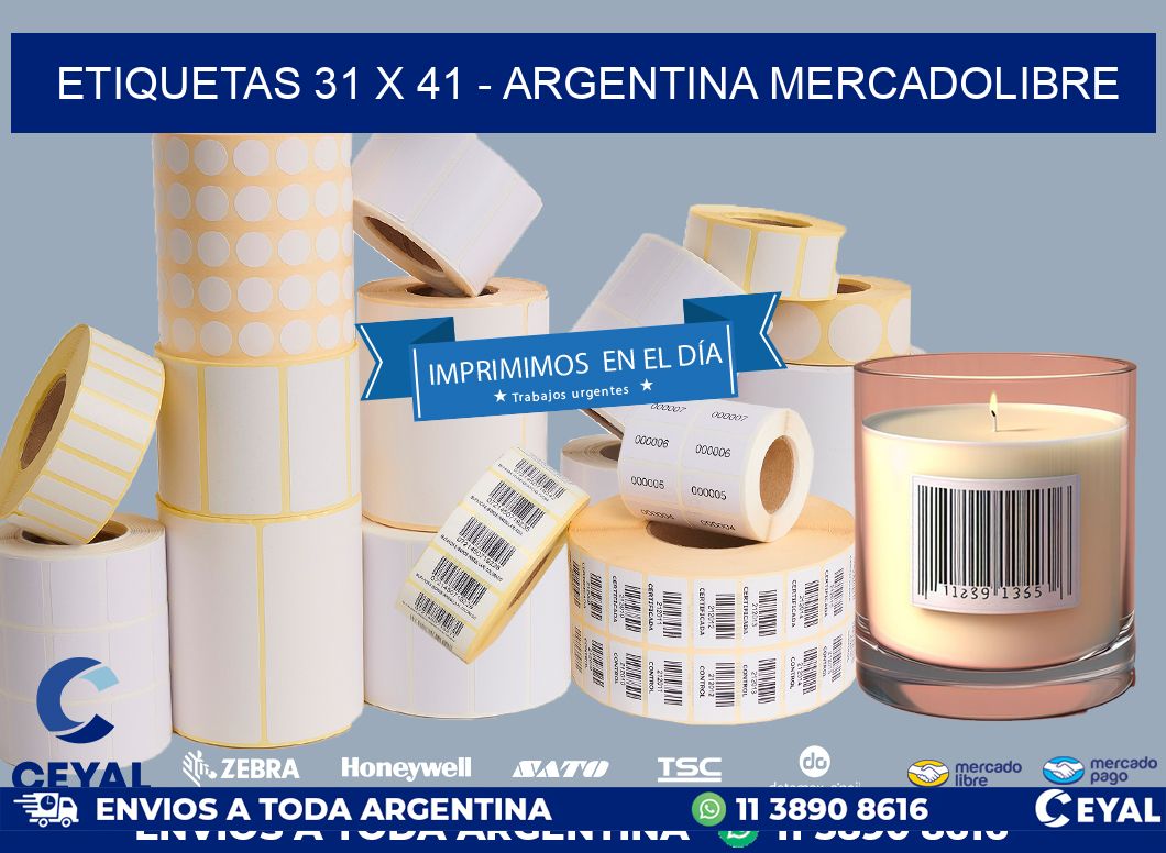 ETIQUETAS 31 x 41 - ARGENTINA MERCADOLIBRE