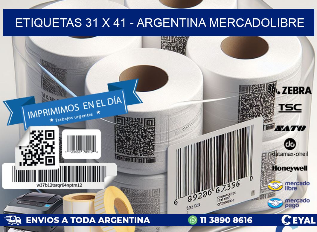 ETIQUETAS 31 x 41 - ARGENTINA MERCADOLIBRE