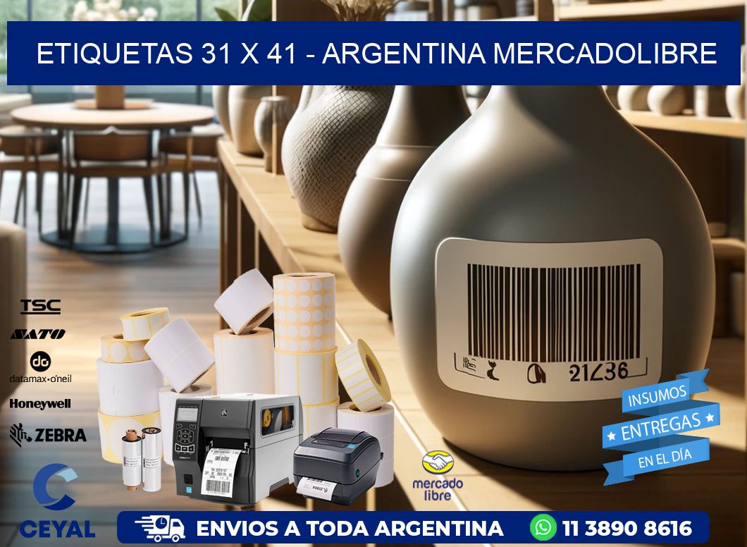 ETIQUETAS 31 x 41 - ARGENTINA MERCADOLIBRE