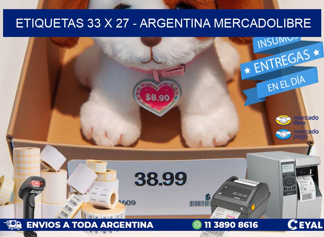 ETIQUETAS 33 x 27 - ARGENTINA MERCADOLIBRE