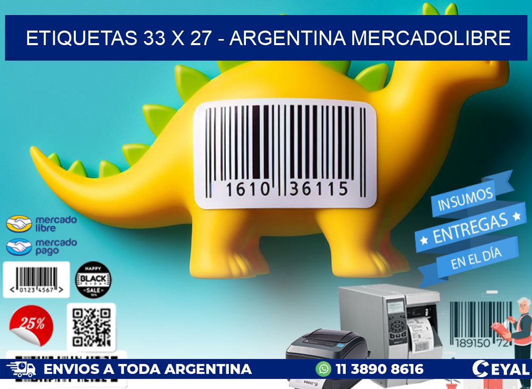 ETIQUETAS 33 x 27 - ARGENTINA MERCADOLIBRE