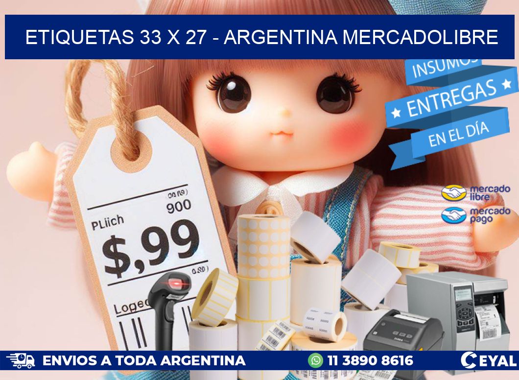 ETIQUETAS 33 x 27 - ARGENTINA MERCADOLIBRE