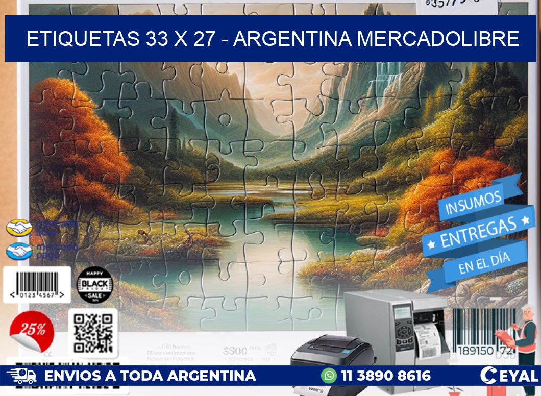 ETIQUETAS 33 x 27 – ARGENTINA MERCADOLIBRE