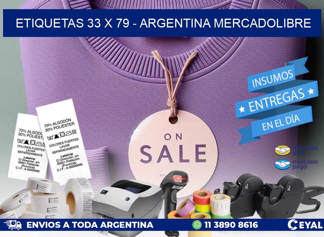 ETIQUETAS 33 x 79 - ARGENTINA MERCADOLIBRE