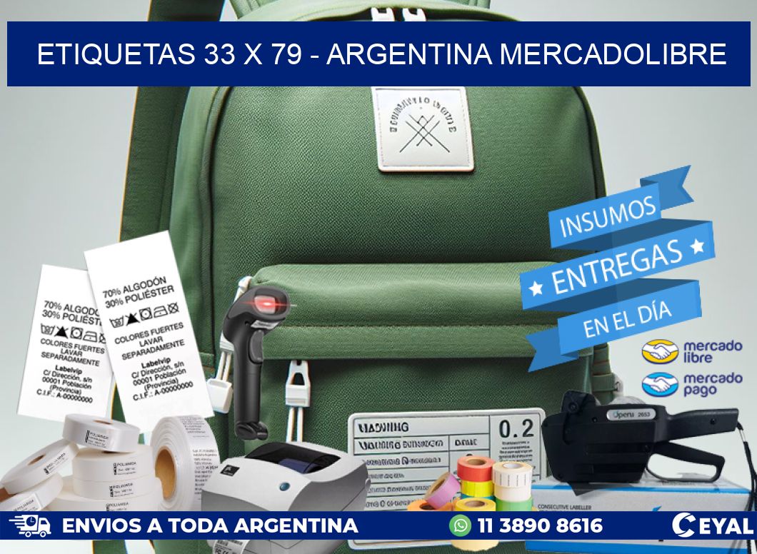 ETIQUETAS 33 x 79 – ARGENTINA MERCADOLIBRE