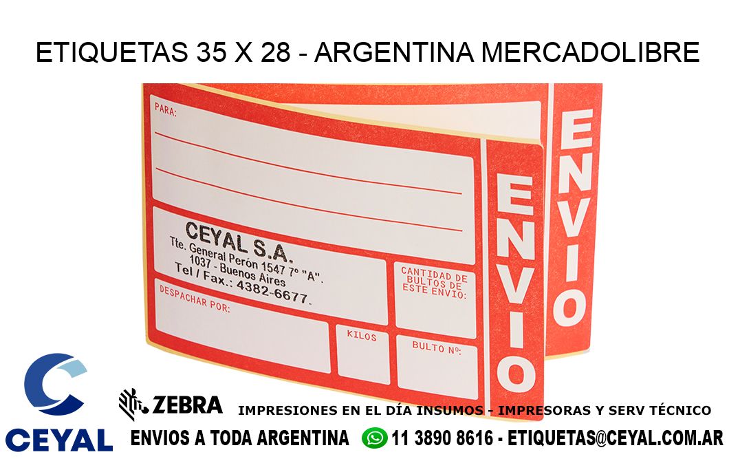 ETIQUETAS 35 x 28 - ARGENTINA MERCADOLIBRE