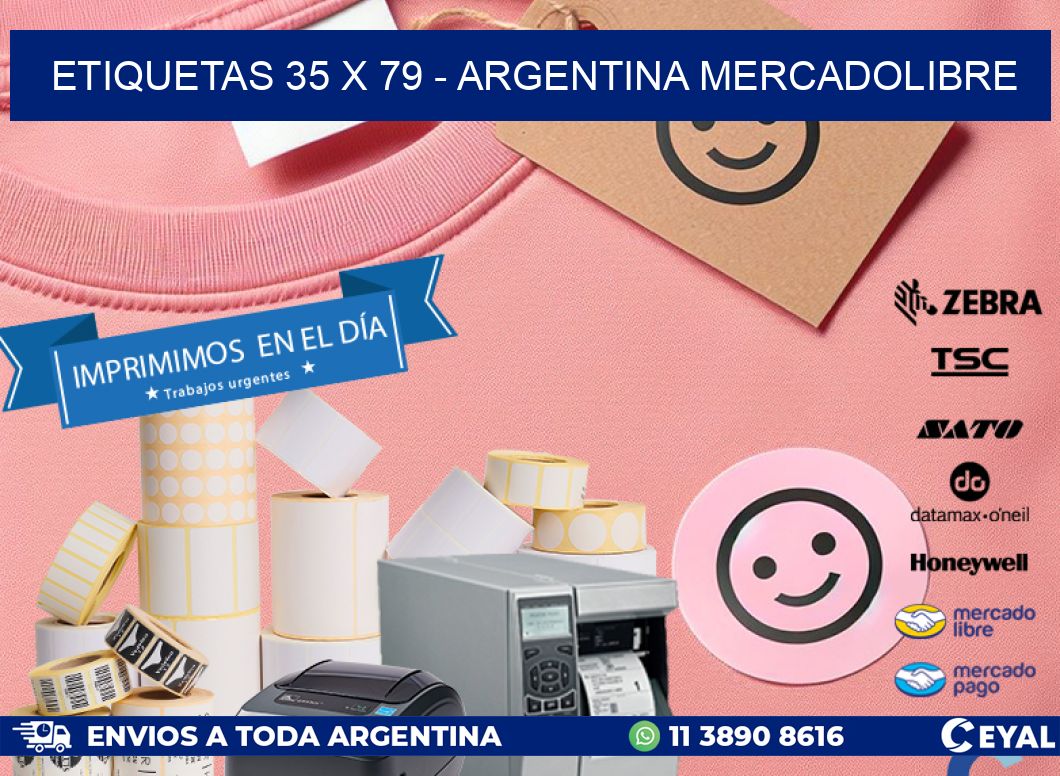 ETIQUETAS 35 x 79 - ARGENTINA MERCADOLIBRE