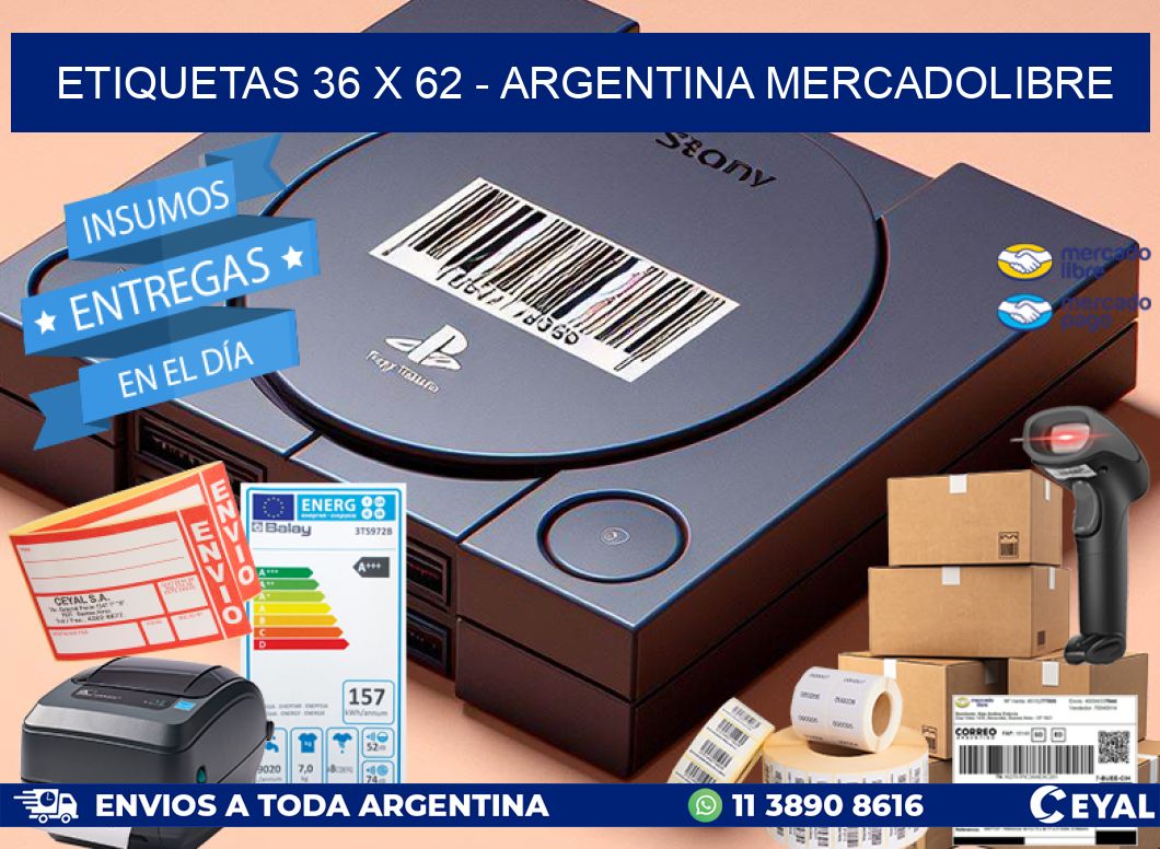 ETIQUETAS 36 x 62 - ARGENTINA MERCADOLIBRE