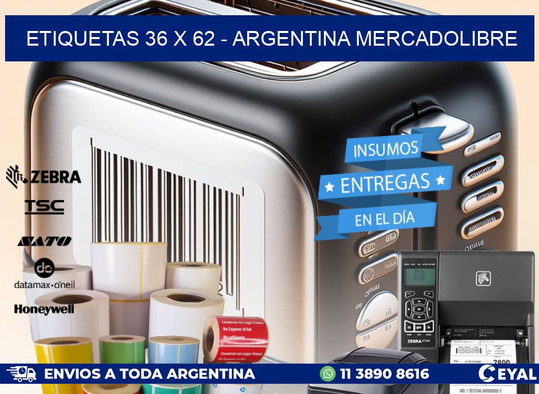 ETIQUETAS 36 x 62 - ARGENTINA MERCADOLIBRE