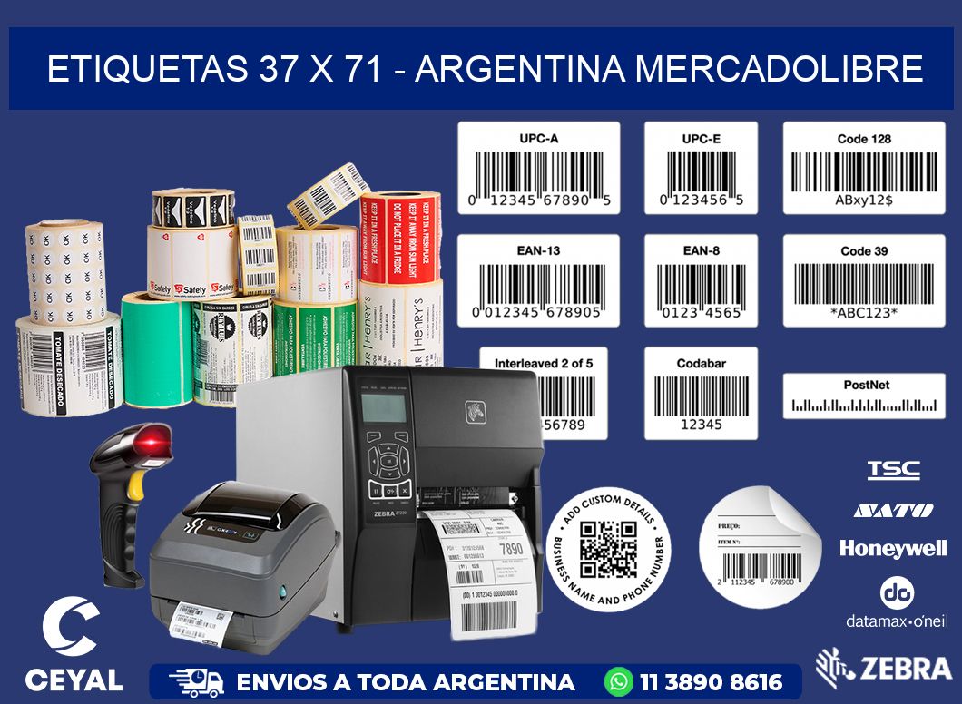 ETIQUETAS 37 x 71 - ARGENTINA MERCADOLIBRE