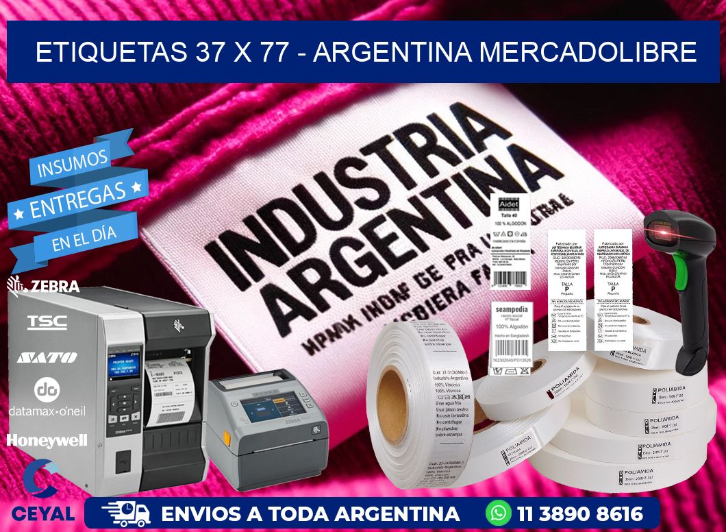 ETIQUETAS 37 x 77 - ARGENTINA MERCADOLIBRE