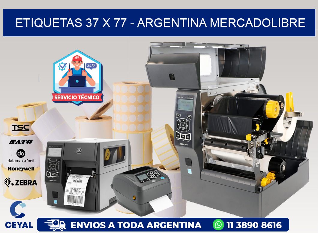 ETIQUETAS 37 x 77 - ARGENTINA MERCADOLIBRE