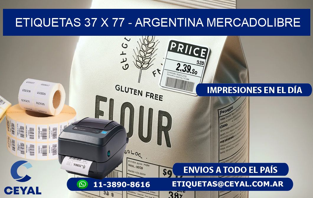 ETIQUETAS 37 x 77 - ARGENTINA MERCADOLIBRE