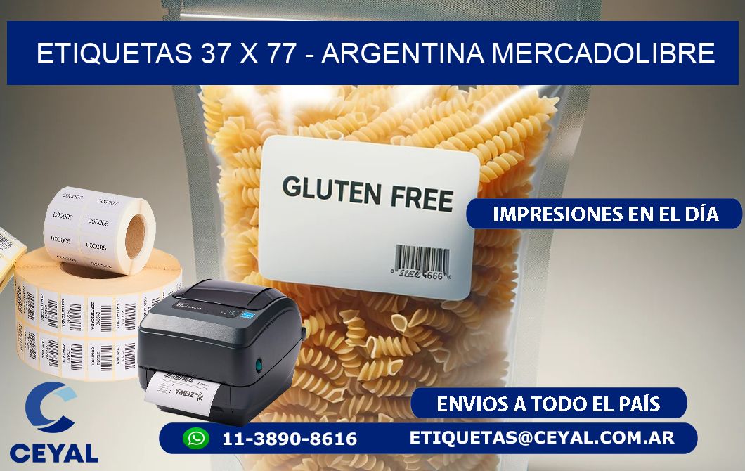 ETIQUETAS 37 x 77 - ARGENTINA MERCADOLIBRE