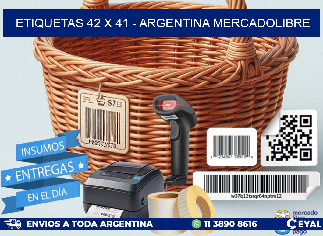 ETIQUETAS 42 x 41 - ARGENTINA MERCADOLIBRE