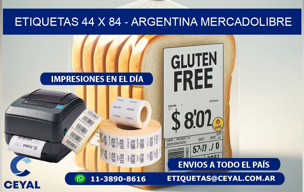 ETIQUETAS 44 x 84 - ARGENTINA MERCADOLIBRE