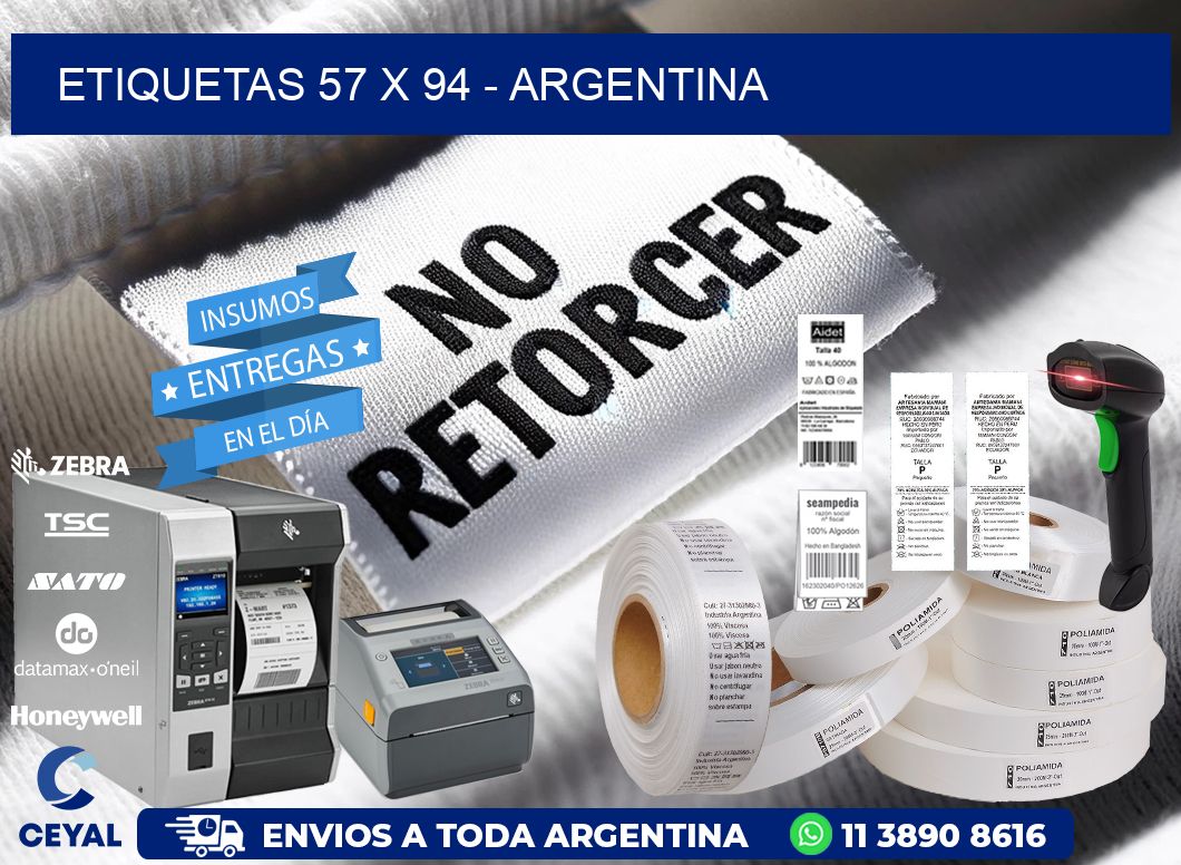 ETIQUETAS 57 x 94 - ARGENTINA