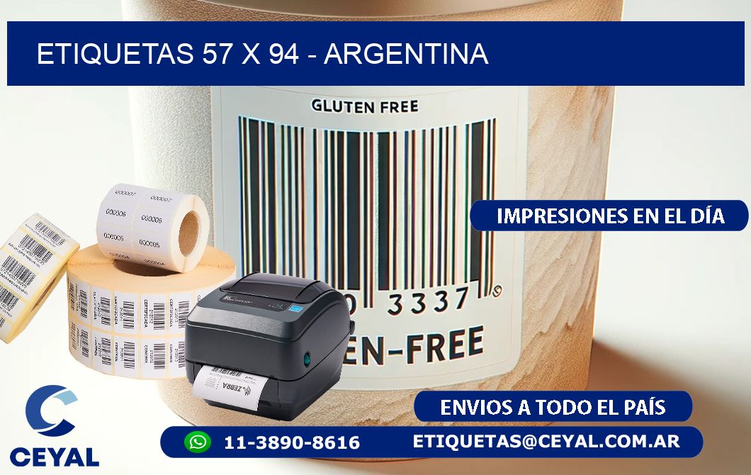 ETIQUETAS 57 x 94 - ARGENTINA