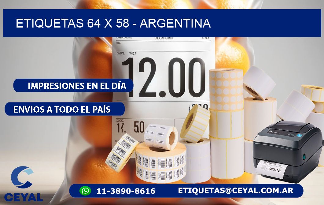 ETIQUETAS 64 x 58 - ARGENTINA