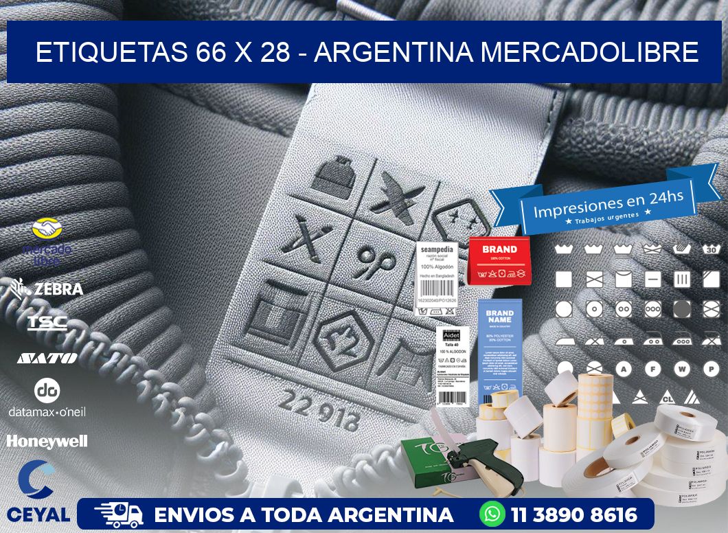 ETIQUETAS 66 x 28 - ARGENTINA MERCADOLIBRE