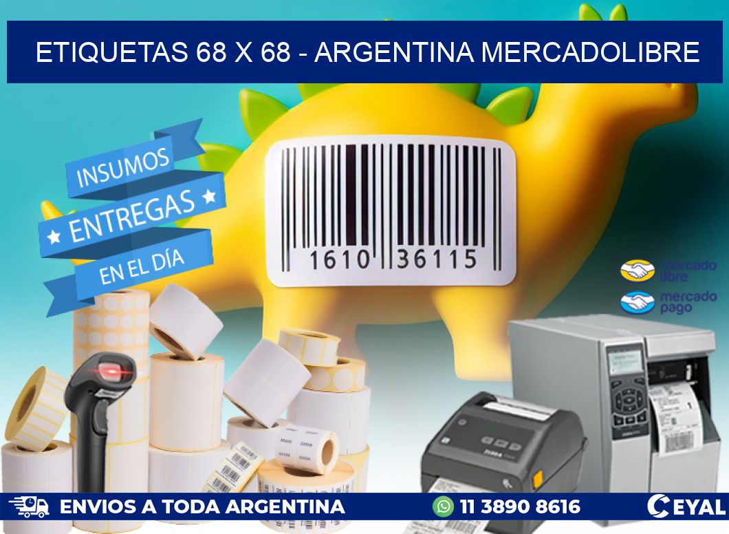 ETIQUETAS 68 x 68 - ARGENTINA MERCADOLIBRE