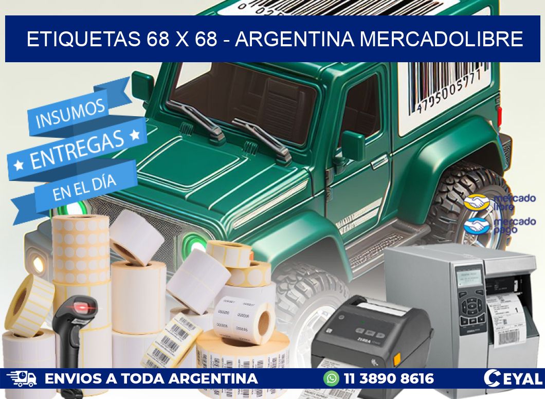 ETIQUETAS 68 x 68 - ARGENTINA MERCADOLIBRE