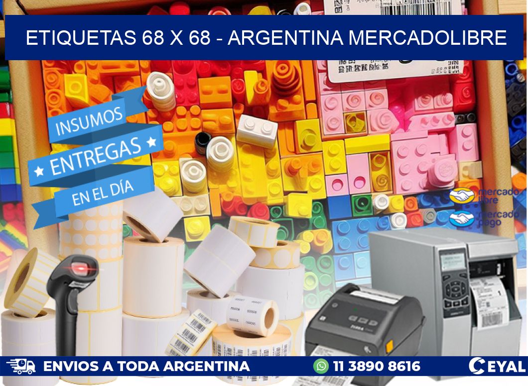 ETIQUETAS 68 x 68 - ARGENTINA MERCADOLIBRE