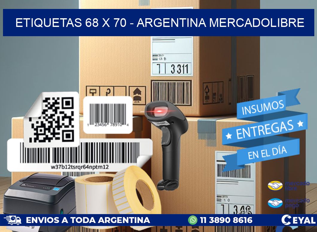 ETIQUETAS 68 x 70 - ARGENTINA MERCADOLIBRE