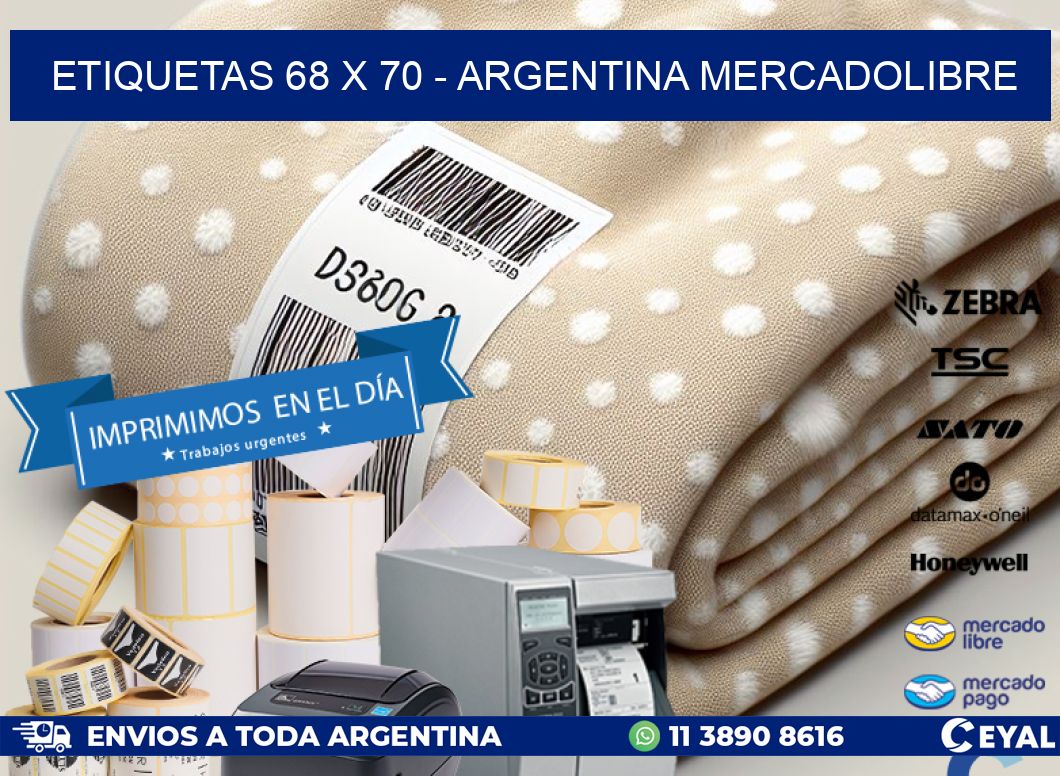 ETIQUETAS 68 x 70 - ARGENTINA MERCADOLIBRE