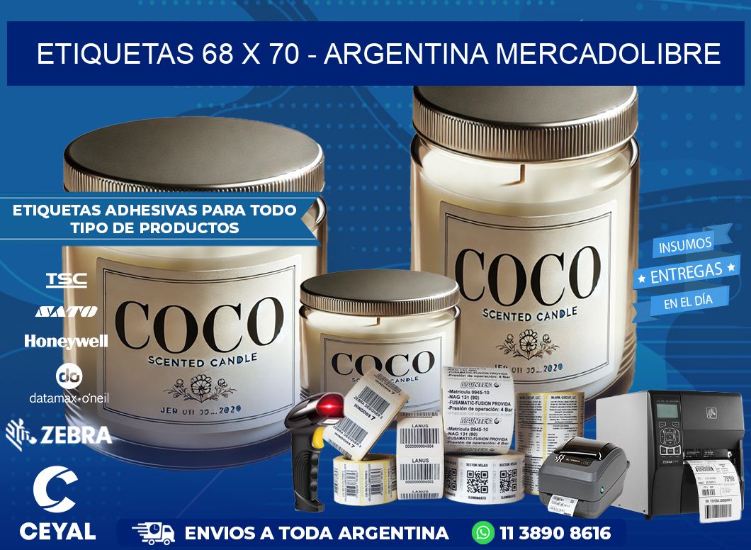 ETIQUETAS 68 x 70 - ARGENTINA MERCADOLIBRE