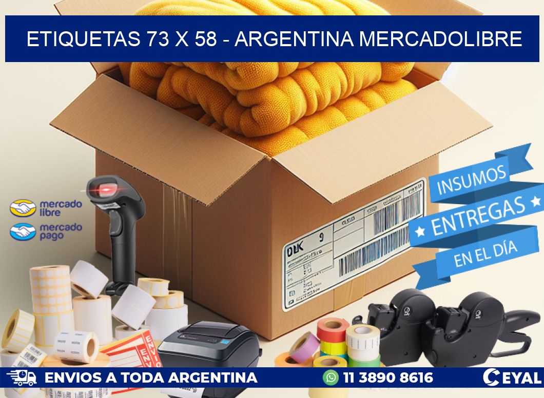 ETIQUETAS 73 x 58 - ARGENTINA MERCADOLIBRE