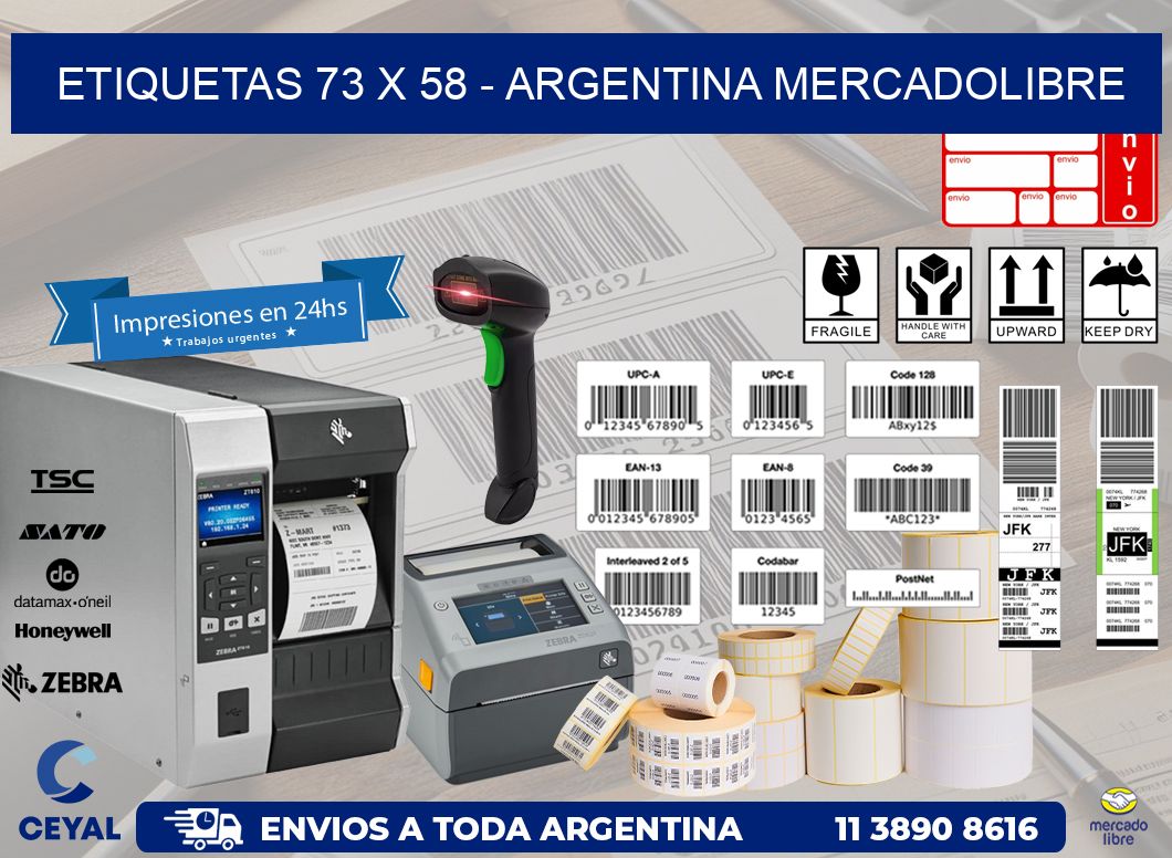 ETIQUETAS 73 x 58 - ARGENTINA MERCADOLIBRE