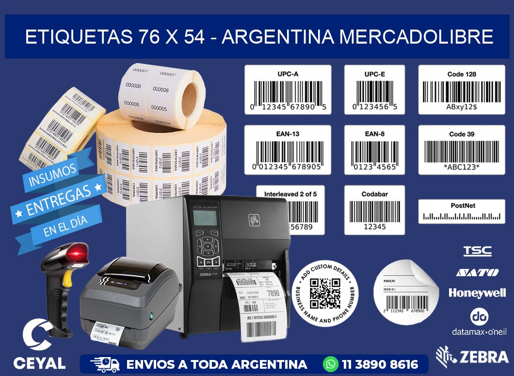 ETIQUETAS 76 x 54 - ARGENTINA MERCADOLIBRE