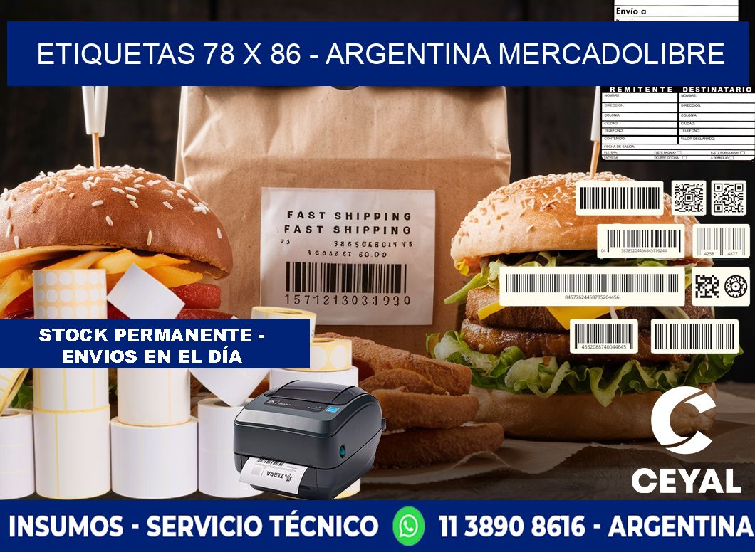 ETIQUETAS 78 x 86 - ARGENTINA MERCADOLIBRE