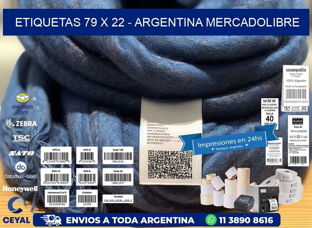 ETIQUETAS 79 x 22 - ARGENTINA MERCADOLIBRE