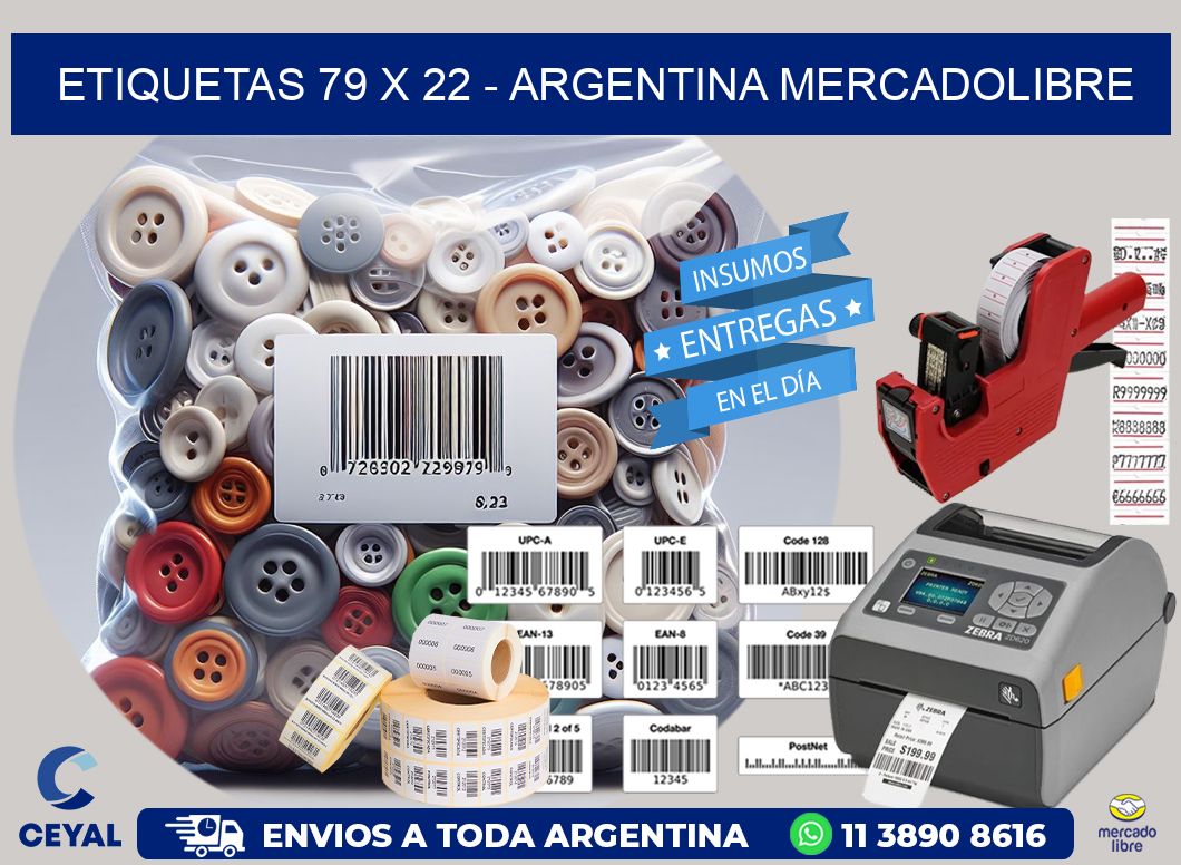 ETIQUETAS 79 x 22 - ARGENTINA MERCADOLIBRE