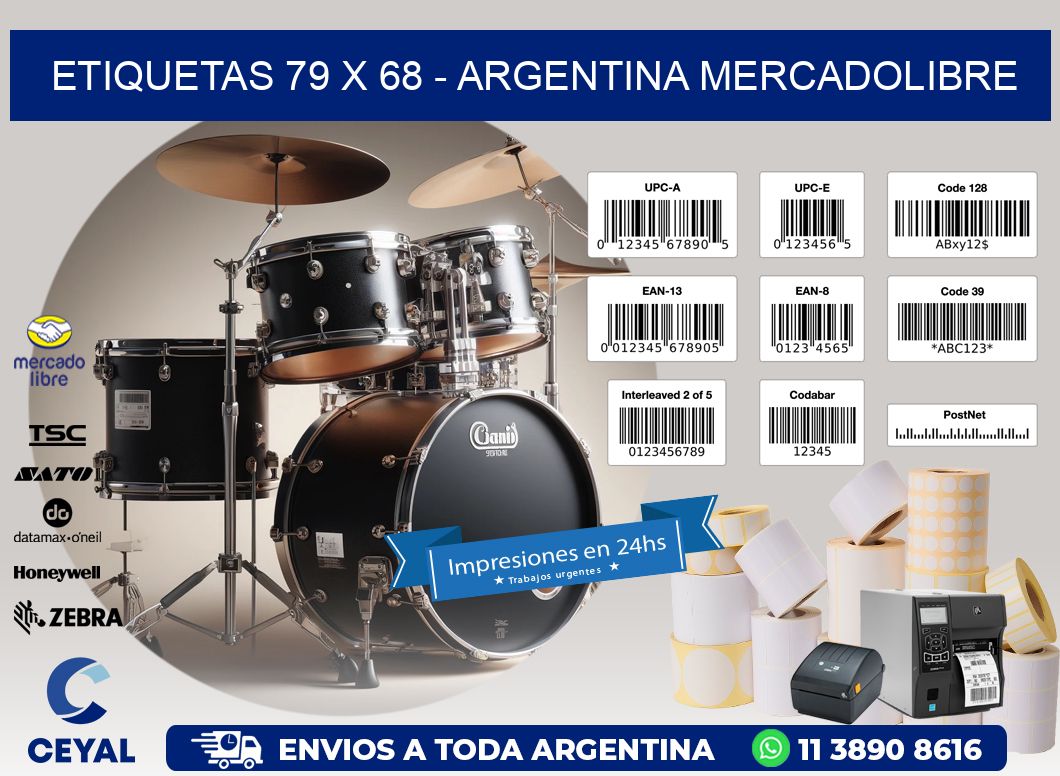 ETIQUETAS 79 x 68 - ARGENTINA MERCADOLIBRE