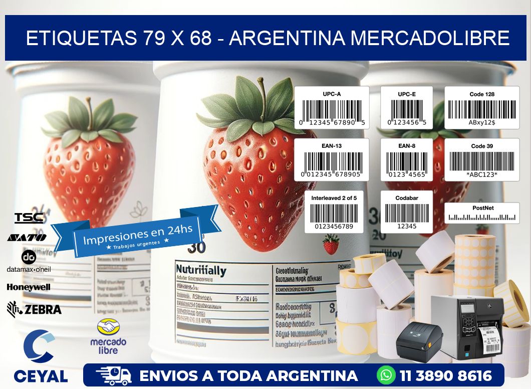 ETIQUETAS 79 x 68 - ARGENTINA MERCADOLIBRE