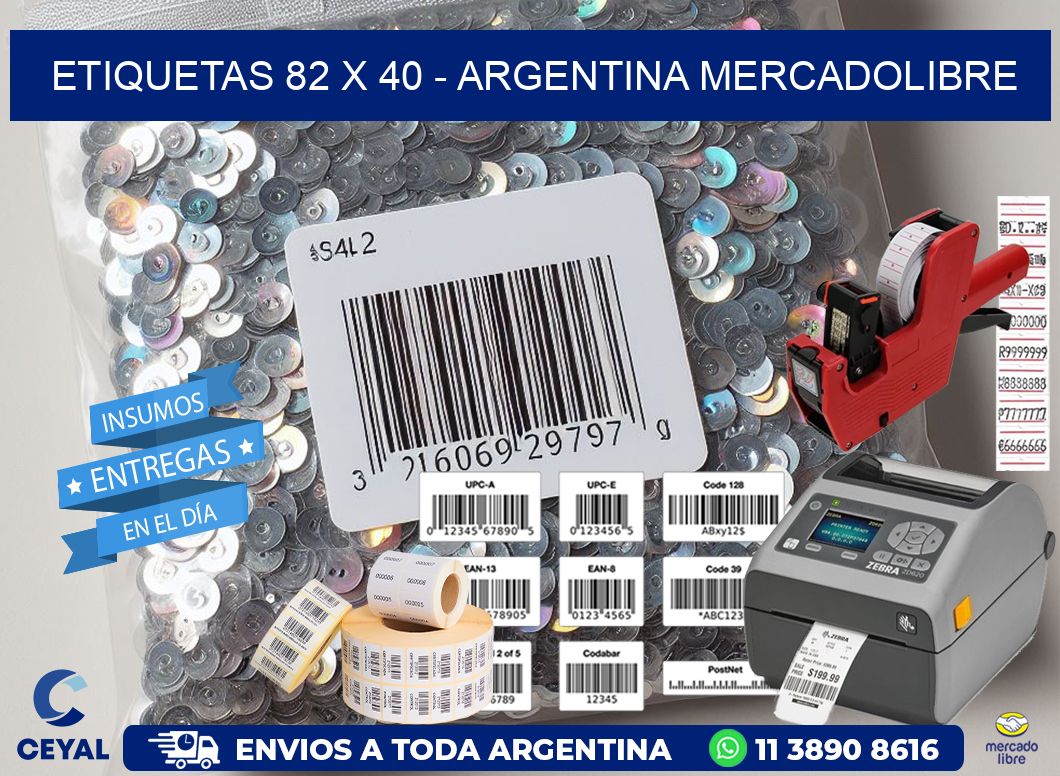 ETIQUETAS 82 x 40 - ARGENTINA MERCADOLIBRE