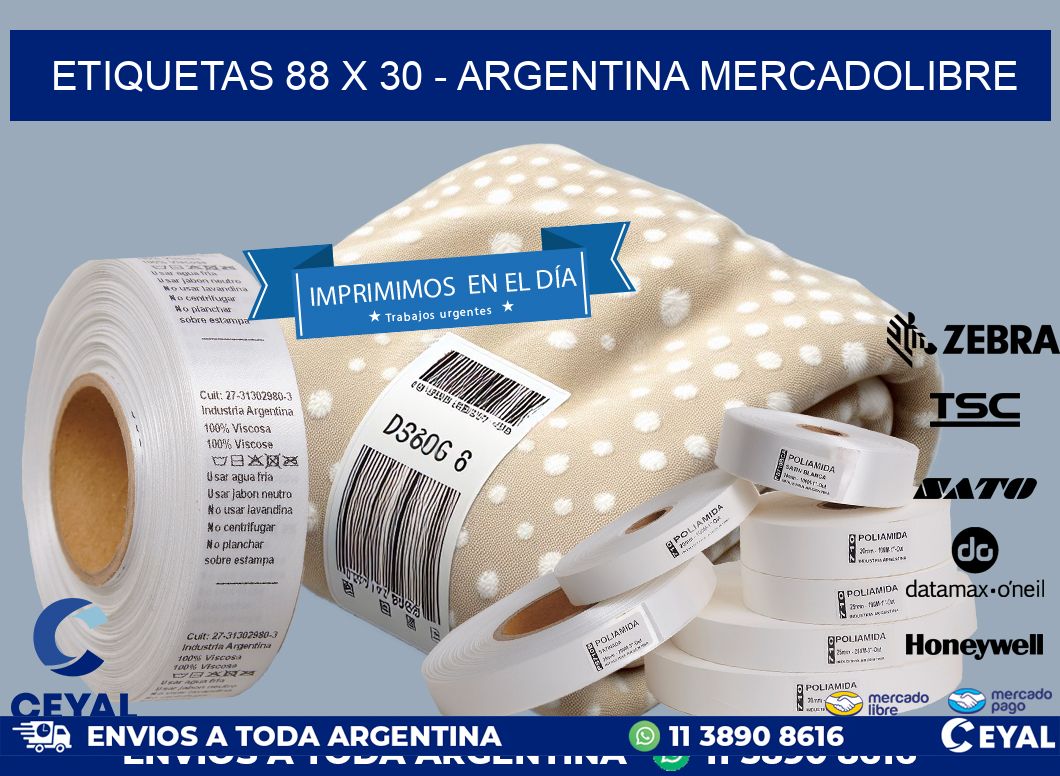 ETIQUETAS 88 x 30 - ARGENTINA MERCADOLIBRE