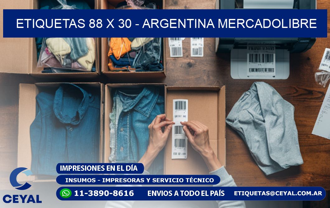 ETIQUETAS 88 x 30 - ARGENTINA MERCADOLIBRE